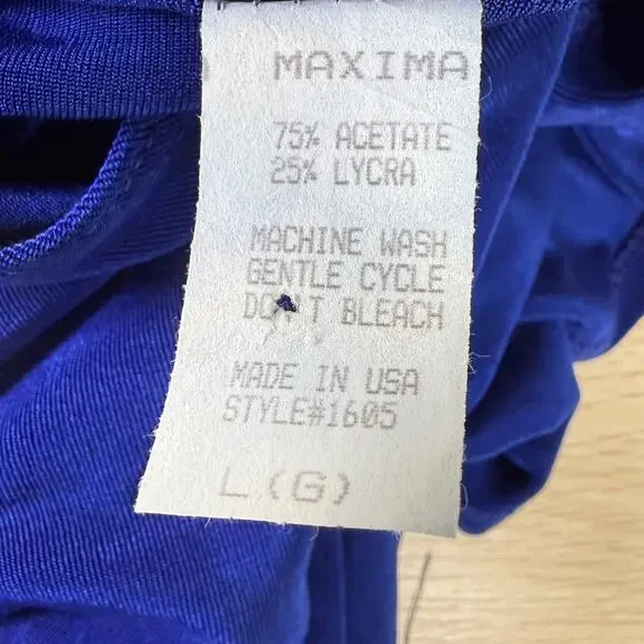 Vintage 80s 90s Blue Slinky Stretch Long Vest Dark Fairy Whimsigoth Witchy L - Picture 8 of 9